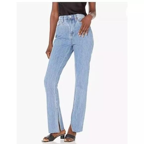 NWT BlankNYC The Cooper Long Slim Straight Leg Jeans with Side Slit Size 27